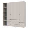 Kleiderschrank Doros Gelar Kaschmir 2+2 Türen mit offenem Regal 193,2x49,5x203,4 (80737649)