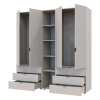 Kleiderschrank Doros Gelar Kaschmir 2+2 Türen mit offenem Regal 193,2x49,5x203,4 (80737649)