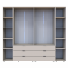 Kleiderschrank Doros Gelar Kaschmir 2+3 Türen mit offenem Regal 231,9x49,5x203,4 (80737650)