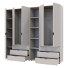 Kleiderschrank Doros Gelar Kaschmir 2+3 Türen mit offenem Regal 231,9x49,5x203,4 (80737650)