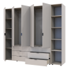 Kleiderschrank Doros Gelar Kaschmir 2+3 Türen mit offenem Regal 231,9x49,5x203,4 (80737650)