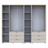 Kleiderschrank Doros Gelar Kaschmir 2+3 Türen mit offenem Regal 231,9x49,5x203,4 (80737650)