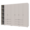 Kleiderschrank Doros Gelar Kaschmir 2+4 Türen mit offenem Regal 270,7x49,5x203,4 (80737651)