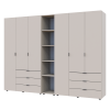Kleiderschrank Doros Gelar Kaschmir 3+3 Türen mit offenem Regal 270,6x49,5x203,4 (80737652)