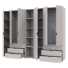 Kleiderschrank Doros Gelar Kaschmir 3+3 Türen mit offenem Regal 270,6x49,5x203,4 (80737652)