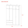 Kleiderschrank Doros Lukas mit Drehtüren Weiß 160x50x240 (80737067)