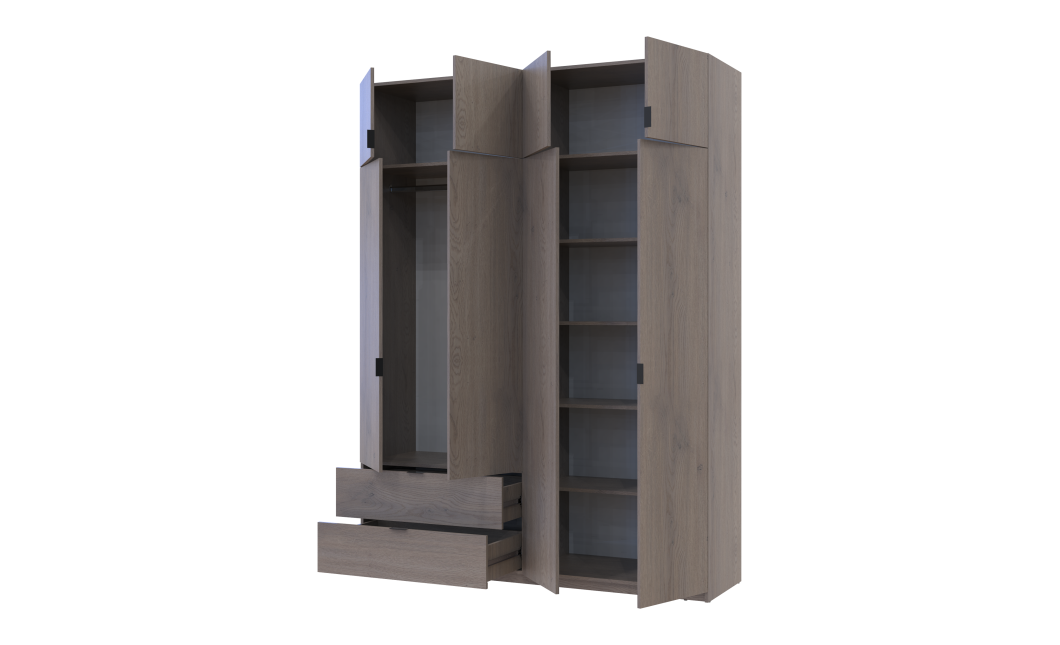 Kleiderschrank Doros Lukas mit Drehtüren Cannolo 180x50x240 (44900367)