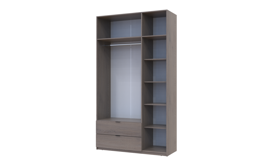 Kleiderschrank Doros Lukas mit Drehtüren Cannolo 3 Türen 135x50x240 (44900369)