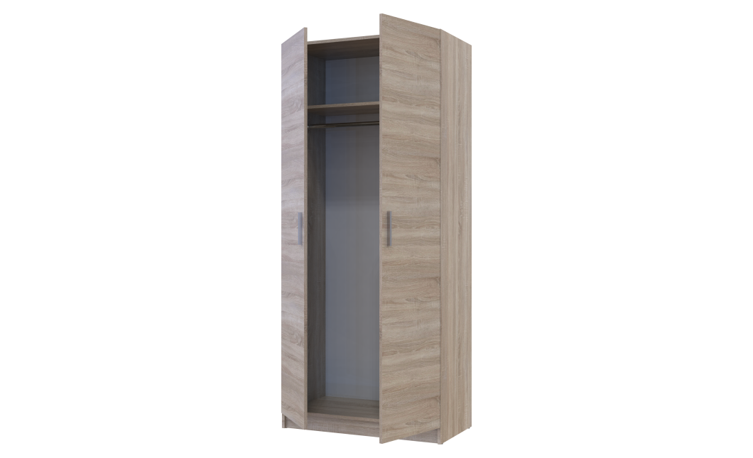 Kleiderschrank Doros Promo mit Drehtüren Sonoma Eiche 2 Türen 90x48x204 (40908024)