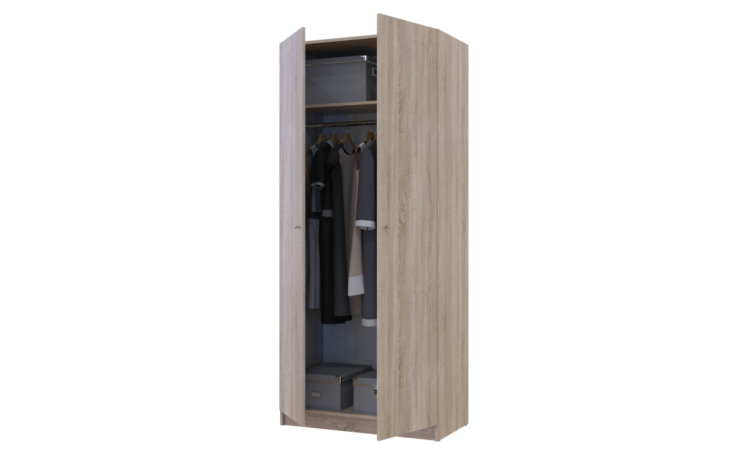 Kleiderschrank Doros Promo mit Drehtüren Sonoma Eiche 2 Türen 90x48x204 (40908024)