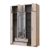Kleiderschrank Doros Rondi mit Drehtüren mit Oberschrank und Spiegel Artisan Eiche / Kaschmir 4 Türen 160x52x236 (80737831)