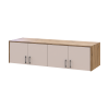 Kleiderschrank Doros Rondi mit Drehtüren mit Oberschrank und Spiegel Artisan Eiche / Kaschmir 4 Türen 160x52x236 (80737831)
