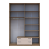 Kleiderschrank Doros Rondi mit Drehtüren mit Oberschrank und Spiegel Artisan Eiche / Kaschmir 4 Türen 160x52x236 (80737831)