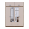 Kleiderschrank Doros Rondi mit Drehtüren mit Oberschrank und Spiegel Artisan Eiche / Kaschmir 4 Türen 160x52x236 (80737831)