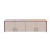 Kleiderschrank Doros Rondi mit Drehtüren mit Oberschrank und Spiegel Artisan Eiche / Kaschmir 4 Türen 160x52x236 (80737831)
