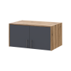 Kleiderschrank Doros Rondi mit Drehtüren mit Oberschrank Artisan Eiche / Graphitgrau 2 Türen 82x52x236 (80737808)