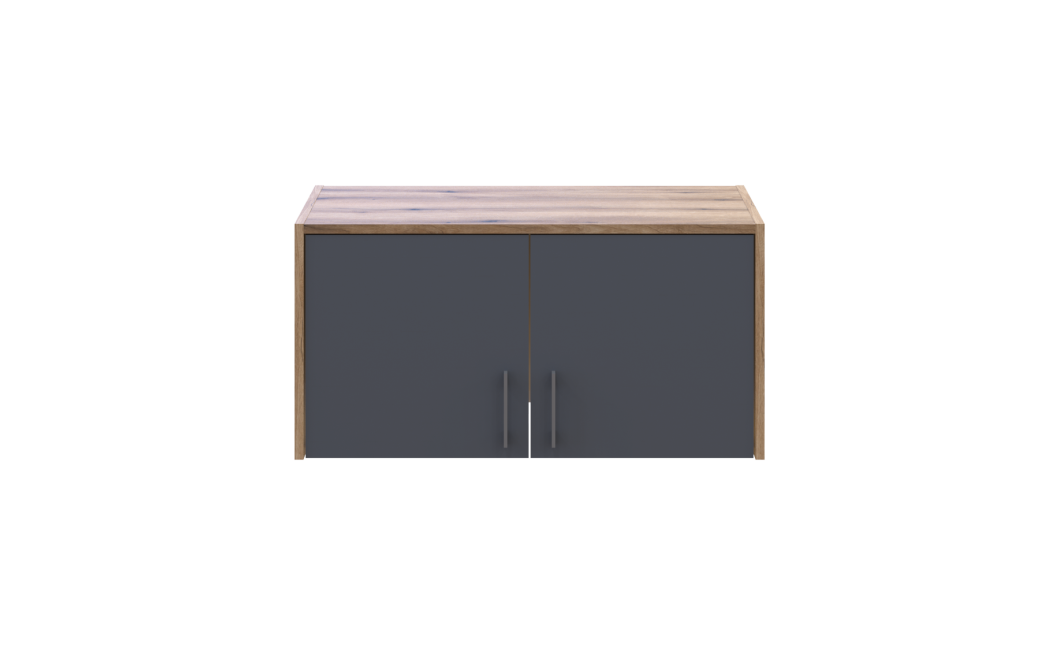 Kleiderschrank Doros Rondi mit Drehtüren mit Oberschrank Artisan Eiche / Graphitgrau 2 Türen 82x52x236 (80737808)