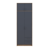 Kleiderschrank Doros Rondi mit Drehtüren mit Oberschrank Artisan Eiche / Graphitgrau 2 Türen 82x52x236 (80737808)