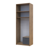 Kleiderschrank Doros Rondi mit Drehtüren mit Oberschrank Artisan Eiche / Graphitgrau 2 Türen 82x52x236 (80737808)