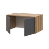Kleiderschrank Doros Rondi mit Drehtüren mit Oberschrank Artisan Eiche / Graphitgrau 2 Türen 82x52x236 (80737808)