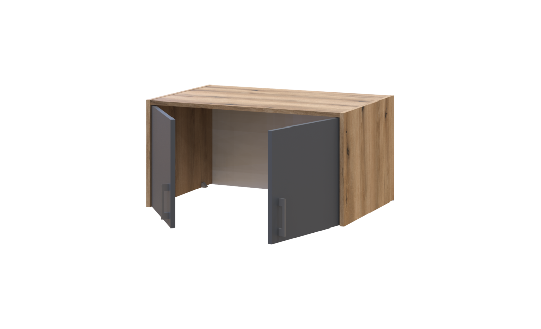 Kleiderschrank Doros Rondi mit Drehtüren mit Oberschrank Artisan Eiche / Graphitgrau 2 Türen 82x52x236 (80737808)