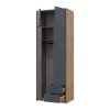Kleiderschrank Doros Rondi mit Drehtüren mit Oberschrank Artisan Eiche / Graphitgrau 2 Türen 82x52x236 (80737808)