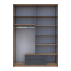 Kleiderschrank Doros Rondi mit Drehtüren mit Oberschrank Artisan Eiche / Graphitgrau 4 Türen 160x52x236 (80737828)