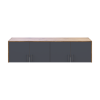 Kleiderschrank Doros Rondi mit Drehtüren mit Oberschrank Artisan Eiche / Graphitgrau 4 Türen 160x52x236 (80737828)