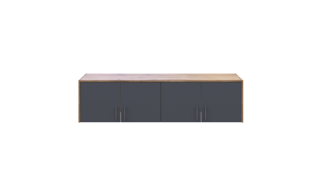 Kleiderschrank Doros Rondi mit Drehtüren mit Oberschrank Artisan Eiche / Graphitgrau 4 Türen 160x52x236 (80737828)