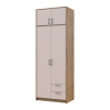 Kleiderschrank Doros Rondi mit Drehtüren mit Oberschrank Artisan Eiche / Kaschmir 2 Türen 82x52x236 (80737809)