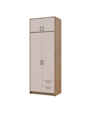 Kleiderschrank Doros Rondi mit Drehtüren mit Oberschrank Artisan Eiche / Kaschmir 2 Türen 82x52x236 (80737809)