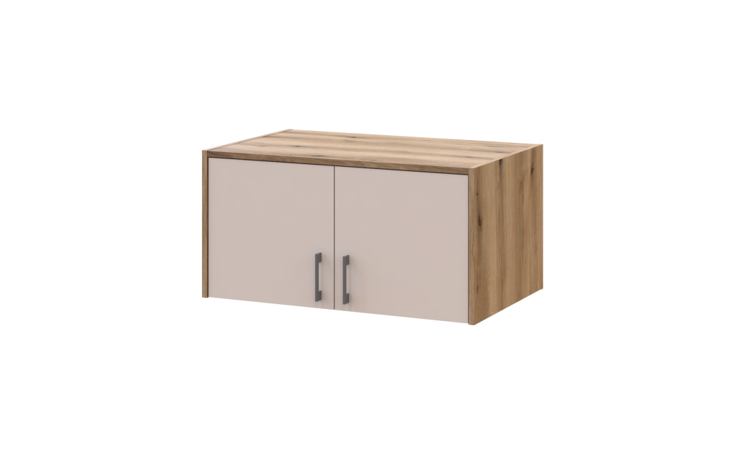 Kleiderschrank Doros Rondi mit Drehtüren mit Oberschrank Artisan Eiche / Kaschmir 2 Türen 82x52x236 (80737809)