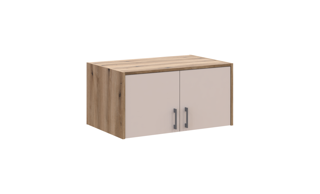 Kleiderschrank Doros Rondi mit Drehtüren mit Oberschrank Artisan Eiche / Kaschmir 2 Türen 82x52x236 (80737809)