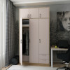 Kleiderschrank Doros Rondi mit Drehtüren mit Oberschrank Artisan Eiche / Kaschmir 3 Türen 121x52x236 (80737819)