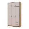 Kleiderschrank Doros Rondi mit Drehtüren mit Oberschrank Artisan Eiche / Kaschmir 3 Türen 121x52x236 (80737819)