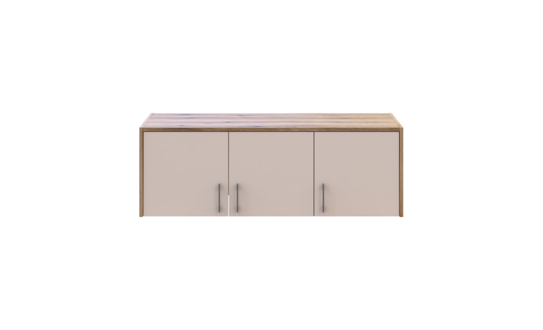 Kleiderschrank Doros Rondi mit Drehtüren mit Oberschrank Artisan Eiche / Kaschmir 3 Türen 121x52x236 (80737819)