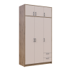 Kleiderschrank Doros Rondi mit Drehtüren mit Oberschrank Artisan Eiche / Kaschmir 3 Türen 121x52x236 (80737819)