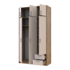 Kleiderschrank Doros Rondi mit Drehtüren mit Oberschrank Artisan Eiche / Kaschmir 3 Türen 121x52x236 (80737819)