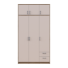 Kleiderschrank Doros Rondi mit Drehtüren mit Oberschrank Artisan Eiche / Kaschmir 3 Türen 121x52x236 (80737819)