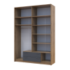 Kleiderschrank Doros Rondi mit Drehtüren und Spiegel Artisan Eiche / Graphitgrau 4 Türen 160x52x236 (80737830)