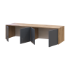 Kleiderschrank Doros Rondi mit Drehtüren und Spiegel Artisan Eiche / Graphitgrau 4 Türen 160x52x236 (80737830)