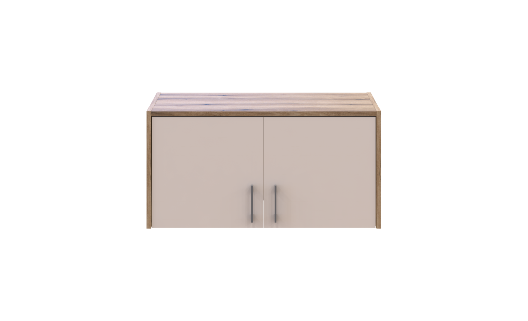 Kleiderschrank Doros Rondi mit Drehtüren und Spiegel Artisan Eiche / Kaschmir 2 Türen 82x52x236 (80737811)