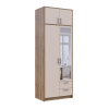 Kleiderschrank Doros Rondi mit Drehtüren und Spiegel Artisan Eiche / Kaschmir 2 Türen 82x52x236 (80737811)