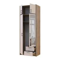 Kleiderschrank Doros Rondi mit Drehtüren und Spiegel Artisan Eiche / Kaschmir 2 Türen 82x52x236 (80737811)