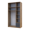 Kleiderschrank Doros Rondi mit Drehtüren mit Oberschrank Artisan Eiche / Graphitgrau 3 Türen 121x52x236 (80737818)