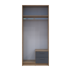 Kleiderschrank Doros Rondi mit Drehtüren mit Spiegel Artisan Eiche / Graphitgrau 2 Türen 82x52x195 (80737806)