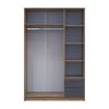 Kleiderschrank Doros Rondi mit Drehtüren mit Spiegel Artisan Eiche / Graphitgrau 3 Türen 121x52x195 (80737816)