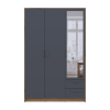 Kleiderschrank Doros Rondi mit Drehtüren mit Spiegel Artisan Eiche / Graphitgrau 3 Türen 121x52x195 (80737816)