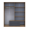 Kleiderschrank Doros Rondi mit Drehtüren mit Spiegel Artisan Eiche / Graphitgrau 4 Türen 160x52x195 (80737826)
