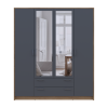 Kleiderschrank Doros Rondi mit Drehtüren mit Spiegel Artisan Eiche / Graphitgrau 4 Türen 160x52x195 (80737826)